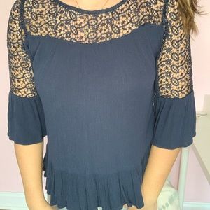 Blue lacy blouse